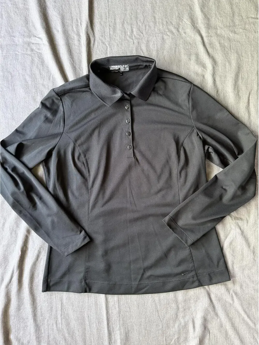 Nike Fit Dry Women's Large Long-Sleeve Black Polo